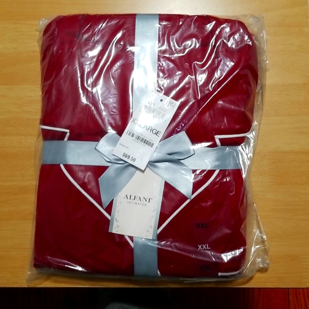 Alfani Womens Pajama Set Red XXL